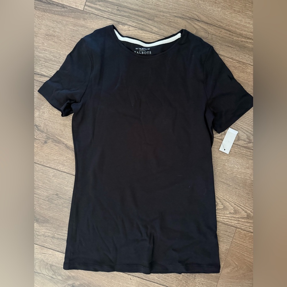 WOMEN’S TALBOTS PIMA COTTON CREWNECK TEE BLACK